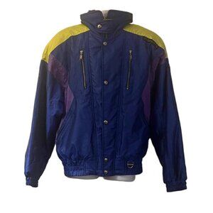 Vintage Descente Ski Jacket Men’s L Purple Teal Retro Colorblock 80s 90s